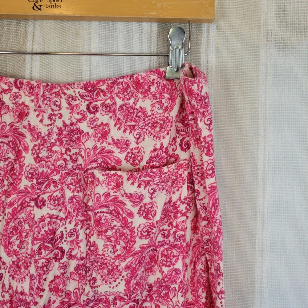 J. Jill Sleep Ultrasoft Pajamas Set Pink Floral Paisley Size Medium Cotton Modal